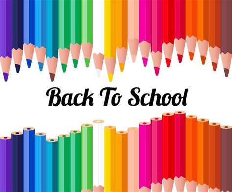 Back To School Template With Various Colorful Pencils Vectors Graphic