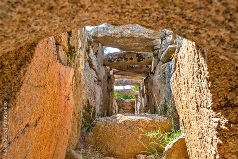 Arzachena Sardinia Italy Archeological Ruins Of Nuragic Necropolis