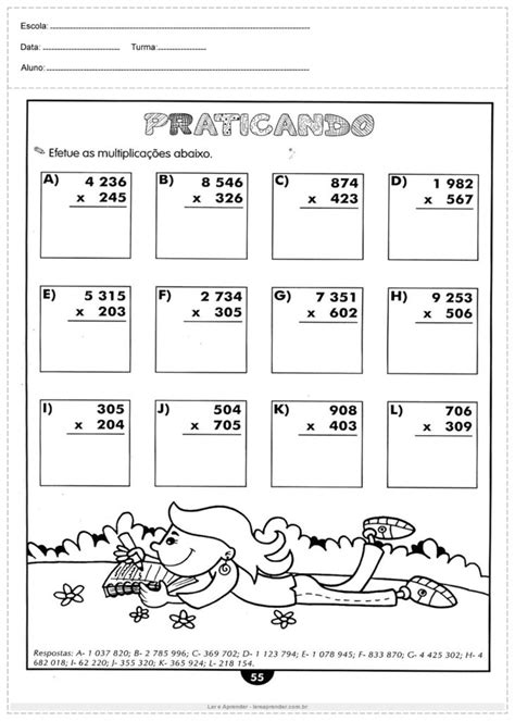 Atividades De Matem Tica Para Imprimir Ler E Aprender