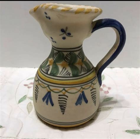 Vintage Mave Talavera Pitcher Hand Painted Colorful Ceramic Mexican