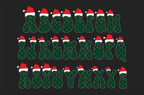 Christmas Alphabet Letters Fonts Graphic by Best Sublimation T-shirt ...