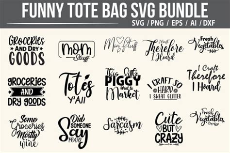 Funny Tote Bag SVG Bundle Graphic By Nirmal108roy Creative Fabrica