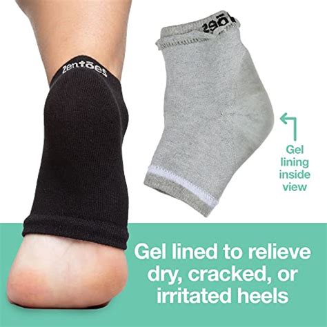 Zentoes Moisturizing Heel Socks Pairs Gel Lined Toeless Spa Socks To