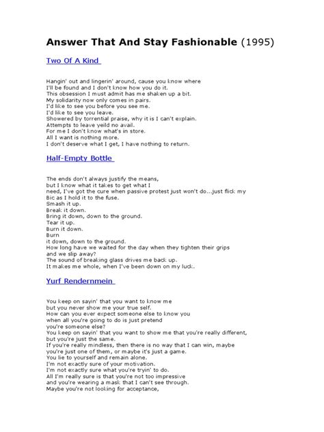 AFI Lyrics | PDF