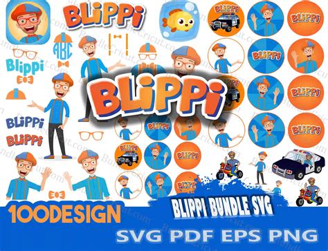 100 Blippi Svg Bundle Bllippii Child Kids Svg Bundle Cricut