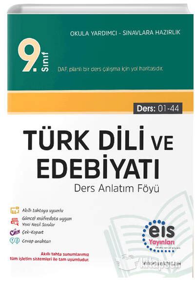 9 Sınıf Türk Dili ve Edebiyatı Ders Anlatım Föyü Eis Yayınları