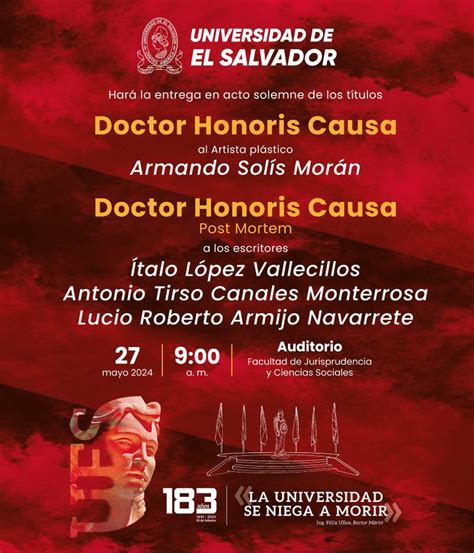 La Universidad de El Salvador reconocerá a cuatro salvadoreños con el ...