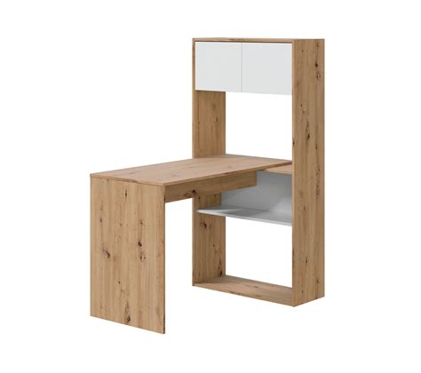 Bureau Modulable Avec Tag Res Duo Imitation Ch Ne Et Blanc Bureau