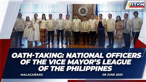 Oath Taking National Officers Of The Vice Mayors League Of The