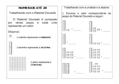 Atividades De Matem Tica Material Dourado Para Ano S Escola