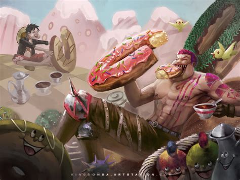 Raviandra Art Studio - Katakuri and Luffy eats Donut