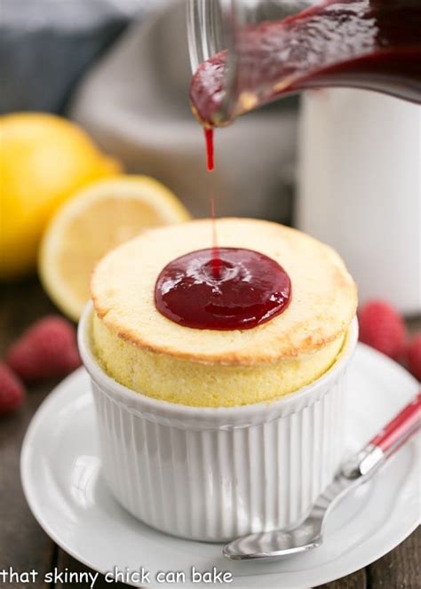 Raspberry Topped Lemon Soufflés ProgressiveEats That Skinny Chick