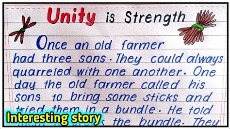 Story Unity Is Strength In English Union Is Strength Story Of An Old