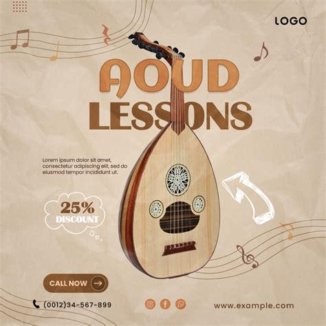 Arabic Oud Lessons Poster Design 47537853 Psd