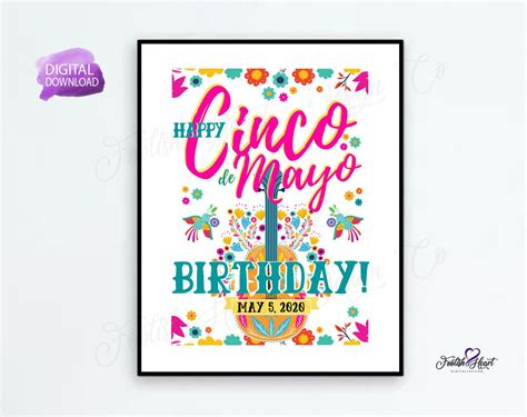 Cinco De Mayo Birthday Fiesta Themed Flyer Fiesta Birthday Etsy