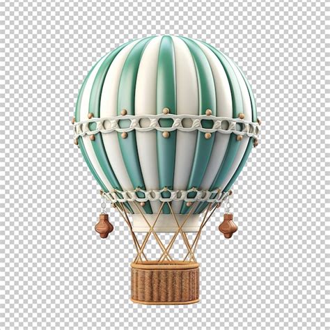 Premium PSD Hot Air Balloon Basket Flight Balloon Base Only White Background