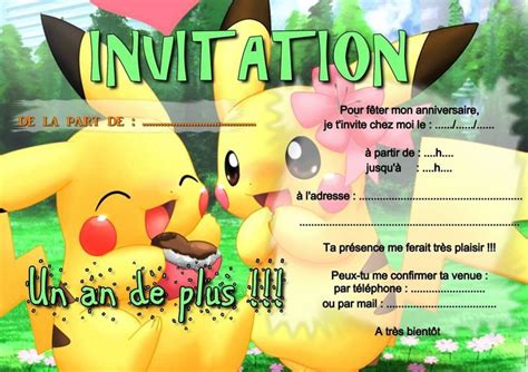 Invitation Anniversaire Pokemon X Et Y