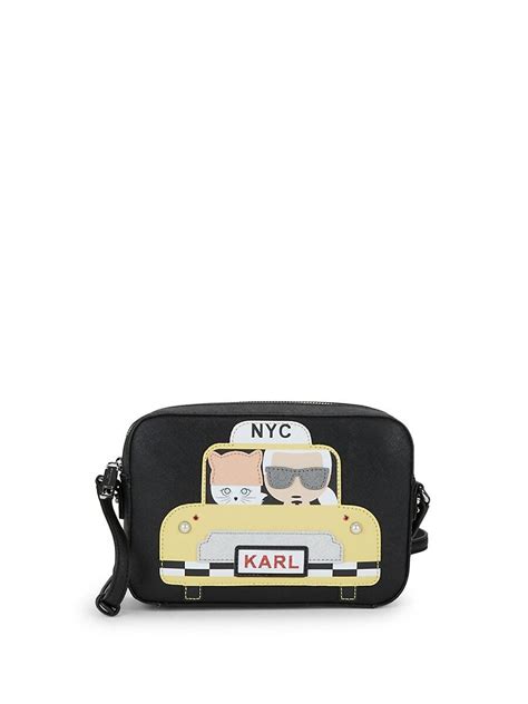 Karl Lagerfeld Maybelle Taxi Leather Crossbody Bag In Black Lyst