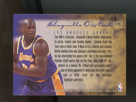 1996 97 Fleer Ultra PLATINUM MEDALLION EDITION P296 Shaquille O Neal