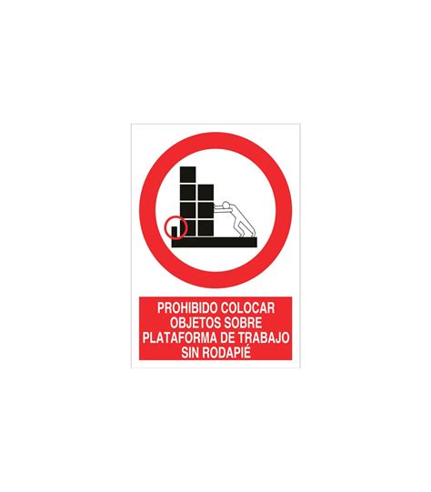 Señal prohibido pictograma y texto Prohibido colocar objetos comprar