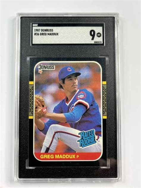 GREG MADDUX 1987 recrue classée Donruss Chicago Cubs SGC 9 JS EUR 0 92