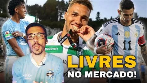 JOGADORES LIVRES NO MERCADO QUE PODEM SER OPÇÃO PARA O GRÊMIO