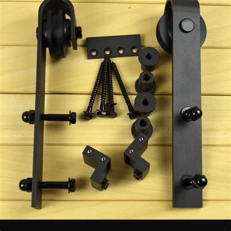 6 6ft Industrial Rustic Black Sliding Barn Door Hook Hardware Set Furniture And Home Living