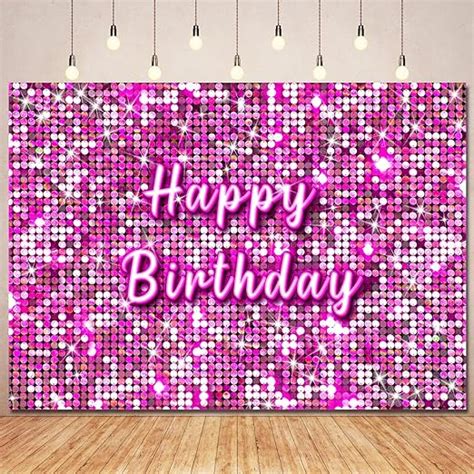 Amazon Ayayiya Hot Pink Sequin Birthday Backdrop Girls Bday