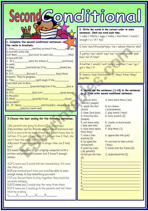 Second Conditional Esl Worksheet By Patties