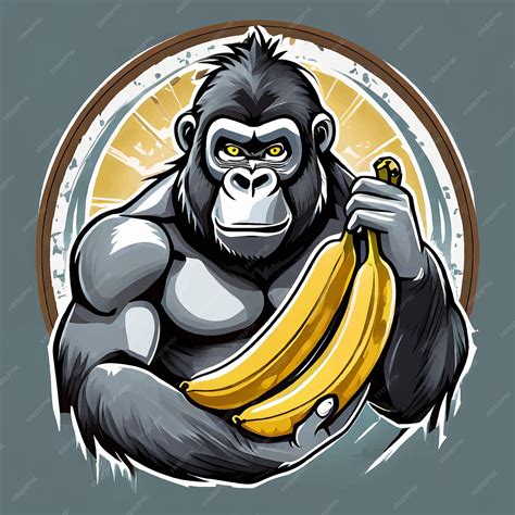 Premium Vector Gorilla Holding Bananas Mascot Logo