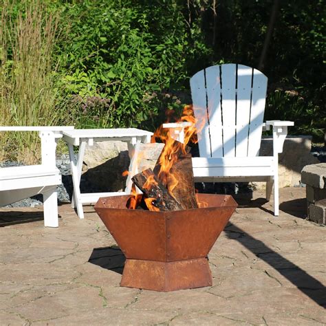 Ultimate Patio Inch Steel Wood Burning Fire Pit Rust Bbqguys