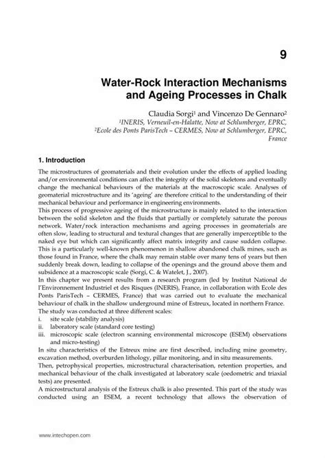 Pdf Water Rock Interaction Mechanisms And Ageing Processes In Cdn