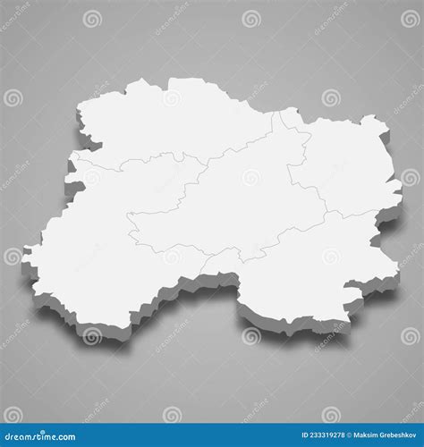 3d Isometric Map of Marne is a Department in France Stock Vector ...