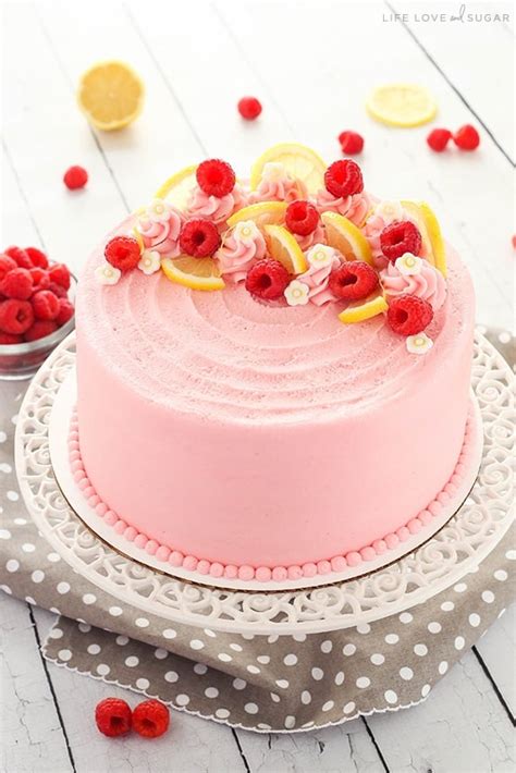 Lemon Cake With Raspberry Buttercream Frosting Raspberry