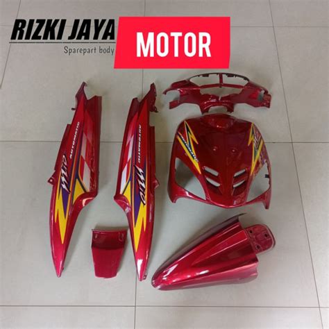 Jual FULL BODY HALUS MIO SPORTY MERAH MARUN PLUS STRIPING Shopee