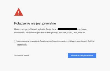 B D Po Czenie Nie Jest Prywatne Bezpieczne Naprawa