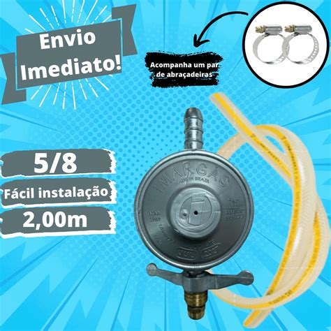 Mangueira E Registro De Gás Preço - Kit Registro de Gás + Mangueira Universal Multiuso 3/8 x 3mm - 2,00m ...