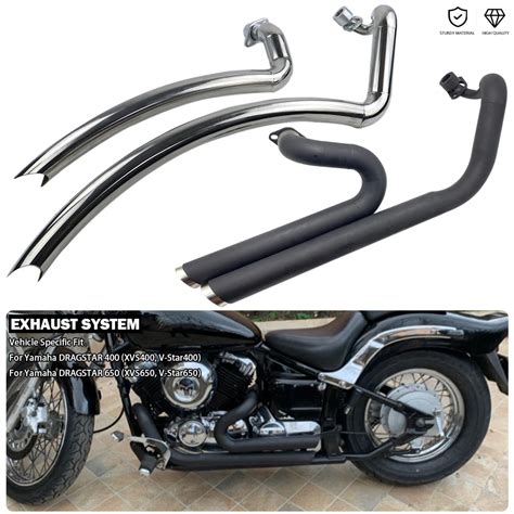 Motorcycle Exhaust Full System Silencer Tube Muffler Pipe For Yamaha Drag Star V Star 650 Xvs650