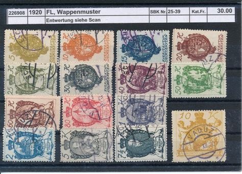 1920 Liechtenstein Wappenmuster Kaufen Auf Ricardo