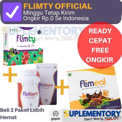 Jual Paket Langsing Flimty Fiber Flimburn Kapsul Flimeal Flim Burn Tea