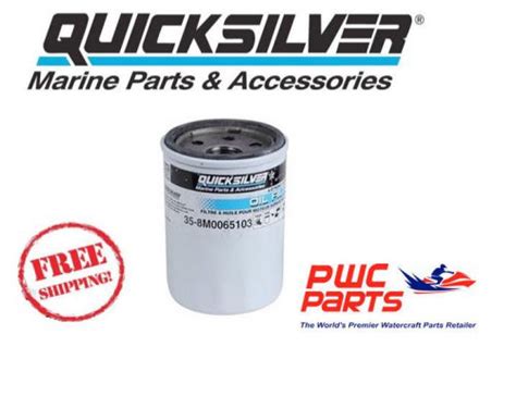 Find QUICKSILVER Mercury Oil Filter Many 1998+ 75-115HP 4-Stroke Outboard 8M0065103 in Middle ...