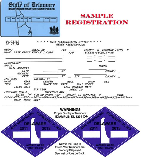 Boat Markings Registration Number Delaware USA Boat Registration US