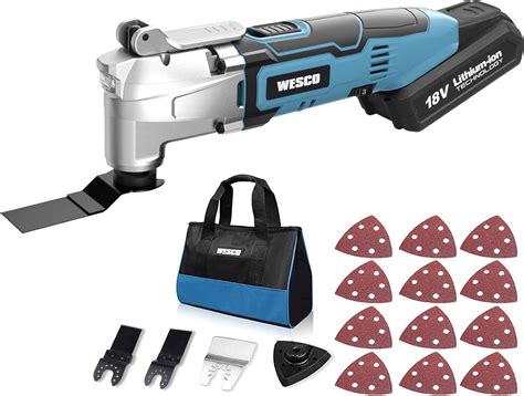 WESCO Oscillating Multi Tool 6 Variable Speed 18V Powerful Cordless