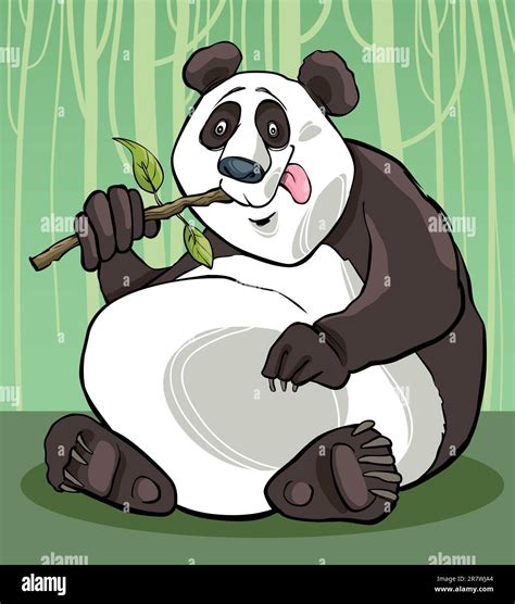 cartoon illustration of funny giant panda bear Stock Vector Image & Art ...