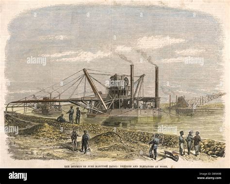 Suez canal construction 1869 hi-res stock photography and images - Alamy