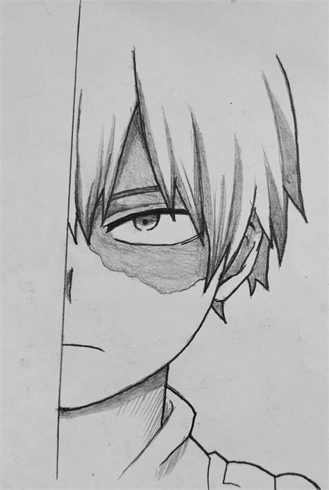 How To Draw Todoroki Step By Step Easy Drawings Sketches Naruto