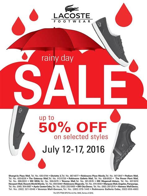 Lacoste Footwear Rainy Day Sale: July 12-17, 2016 | Manila On Sale