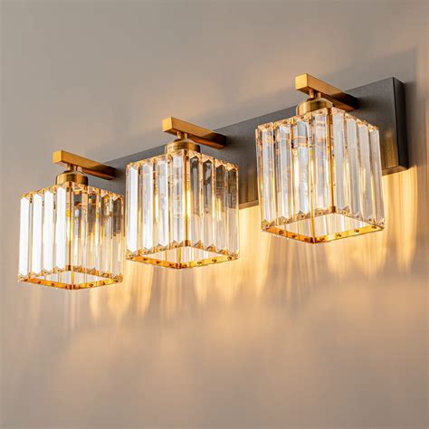 Fdpby Modern Bathroom Vanity Light Lights Modern Black Gold Crystal