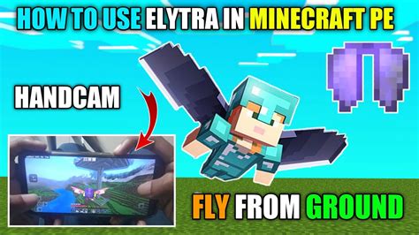 How To Use Elytra In Minecraft Pe🤩 Fly From Ground With Handcam Easy