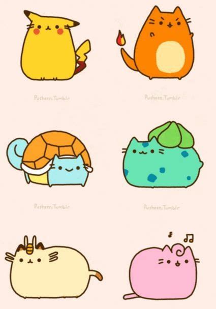 Pusheen x pokemon 可愛い pusheen pokemon Cute cartoon drawings Cute